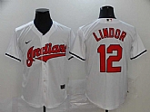 Indians 12 Francisco Lindor White 2020 Nike Cool Base Jersey,baseball caps,new era cap wholesale,wholesale hats